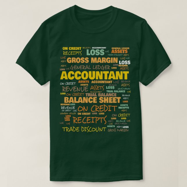 Accountant Terminology Accountant Commonly Used Te T-Shirt (Design Front)