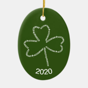 Accountant Text Shamrock Ceramic Tree Decoration