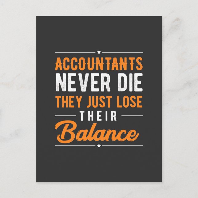 Accountant Their Balance Postcard (Front)