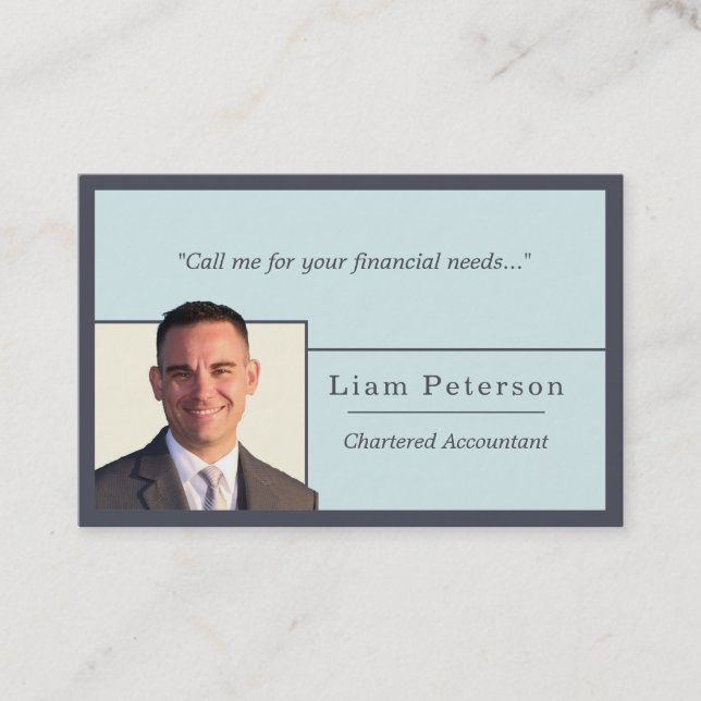 Accountant Trendy Indigo Business Card (Front)