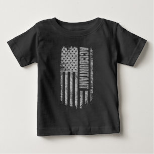 Accountant USA Flag Distressed design Baby T-Shirt