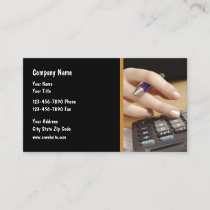Accountant Using A Calculator Business Card