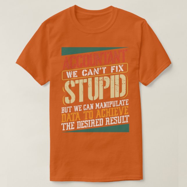 Accountant we canx27t fix stupid Accounting 3 T-Shirt (Design Front)