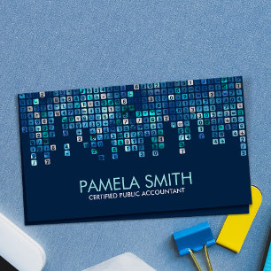 Accounting - Abstract Blue and Silver Numbers Business Card
