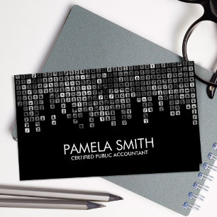 Accounting - Abstract Greyscale Numbers Business Card