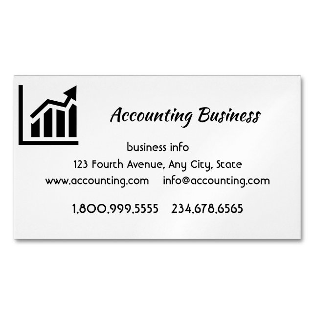 Accounting Bookkeeping  Custom Business  Magnetic Business Card (Front)