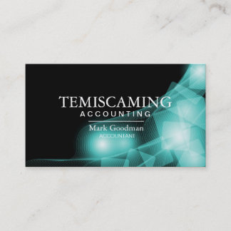 Accounting Business Card - Black and Teal Squares