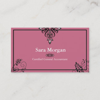 Accounting Business Card - Black and White Elegant