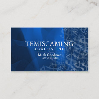 Accounting Business Card - Blue Dollar Signs