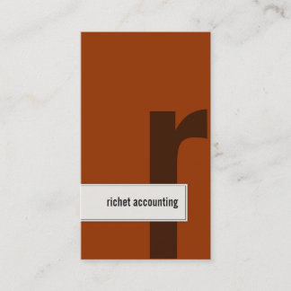 Accounting Business Card Bold Monogram Orange