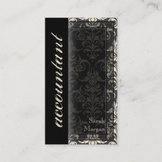 Accounting Business Card - Classy Damask Pattern