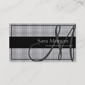 Accounting Business Card - Classy Monogram Damask