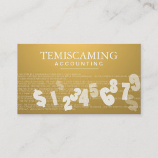 Accounting Business Card - Gold Numbers & Tax