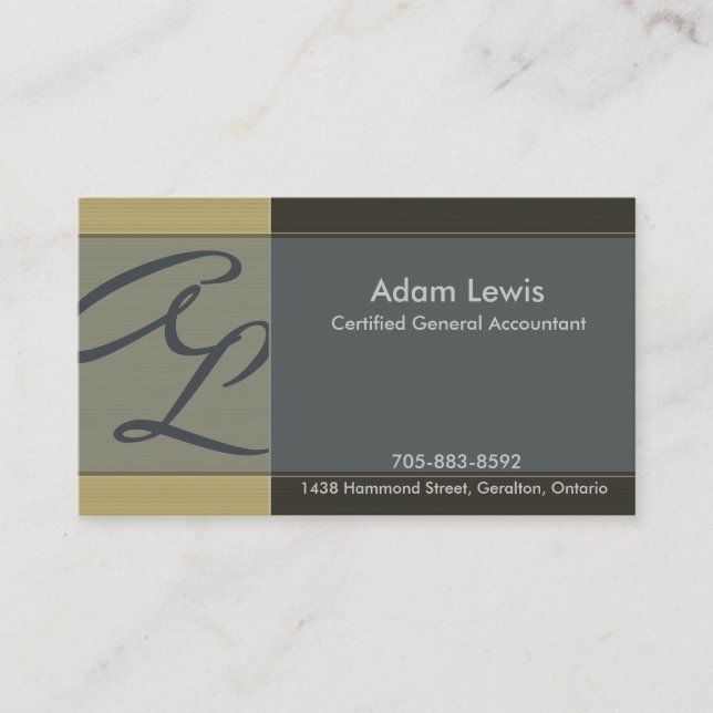 Accounting Business Card - Monogram (Front)