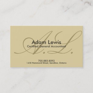 Accounting Business Card - Monogram