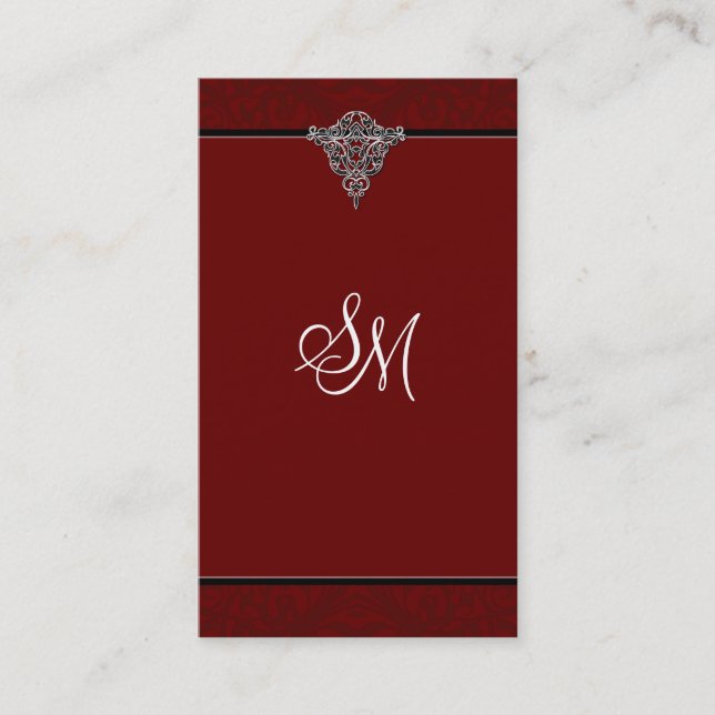 Accounting Business Card -  Victorian Monogram (Front)
