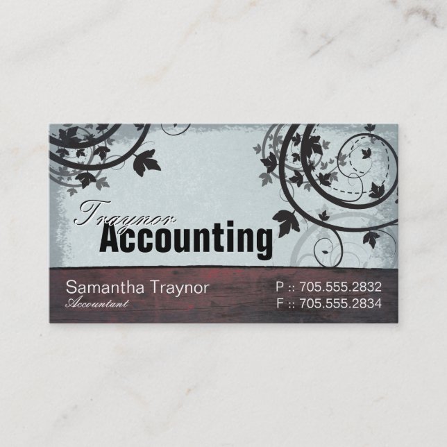 Accounting Business Card - Vintage Barn Board (Front)