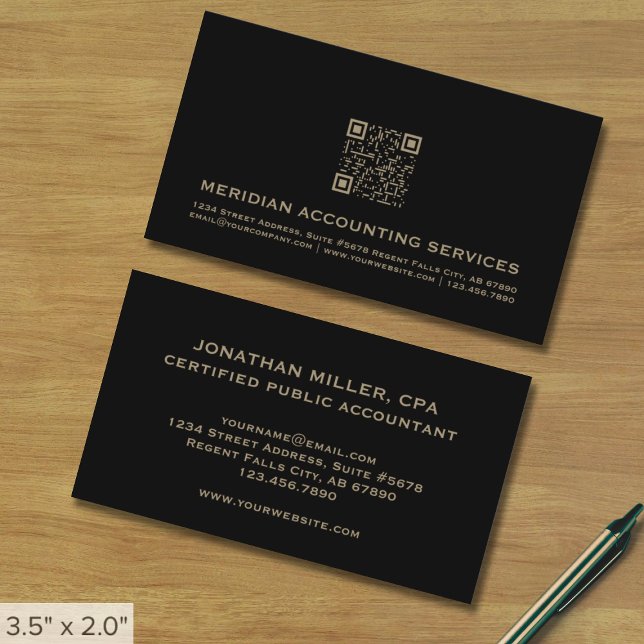 Accounting Business Cards with QR Code (Creator Uploaded)