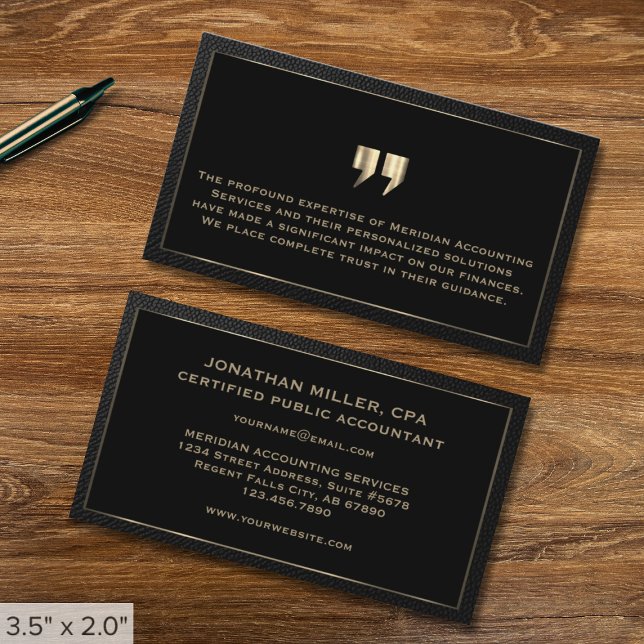 Accounting Business Cards with Testimonial (Creator Uploaded)