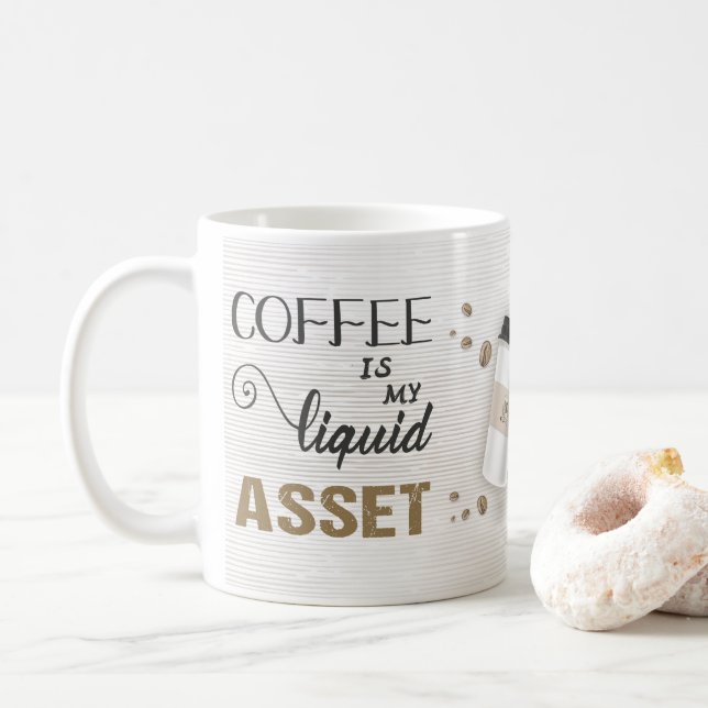 Accounting Coffee Liquid Asset Coffee Mug (With Donut)