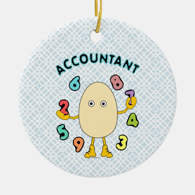 Accounting Egghead Ceramic Tree Decoration (Front)