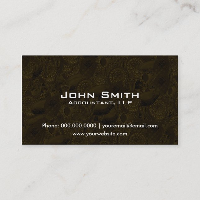 Accounting Financial Business Card Elegant Pattern (Front)