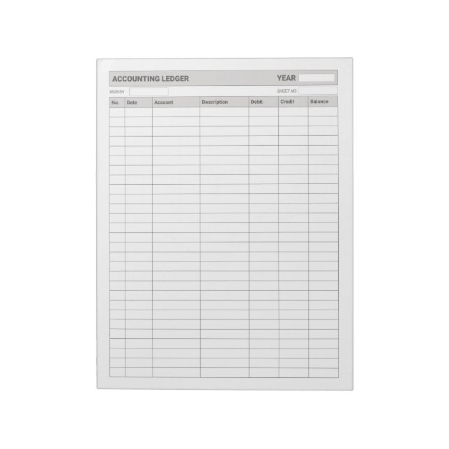 Accounting Income Expense Ledger  Notepad (Rotated)