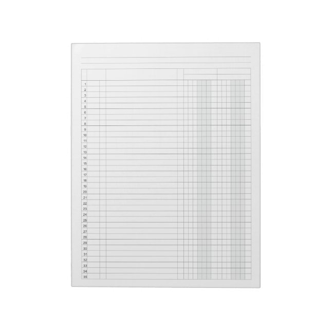 Accounting Ledger 2 column Notepad (Rotated)