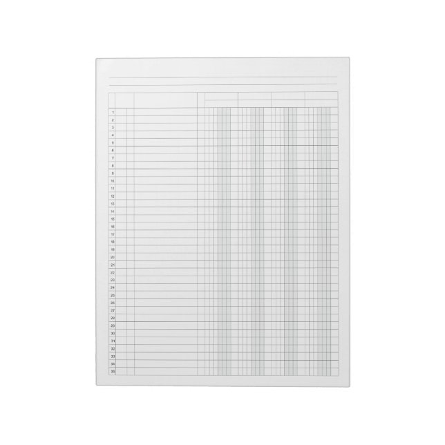 Accounting Ledger 4 column Notepad (Rotated)
