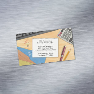 Accounting Office Desk Magnetic Business Card
