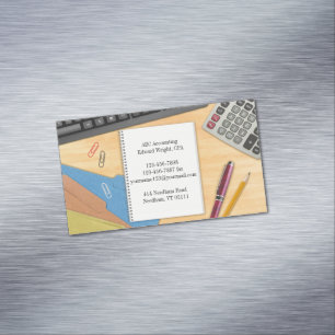 Accounting Office Desk Magnetic Business Card