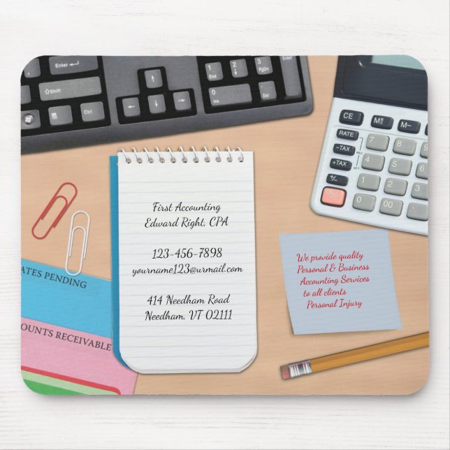 Accounting Office Desk Mouse Pad Template (Front)