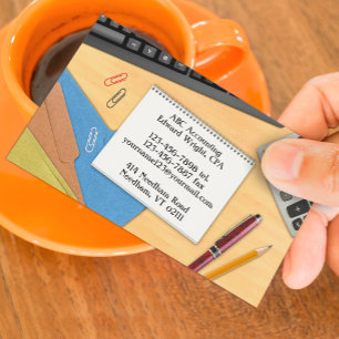 Accounting Office Work Desk Business Card