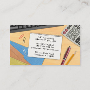 Accounting Office Work Desk Business Card