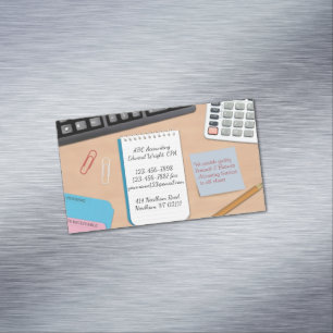 Accounting Office Work Magnetic Business Card