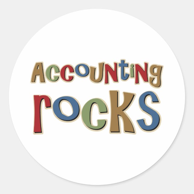 Accounting Rocks Classic Round Sticker (Front)