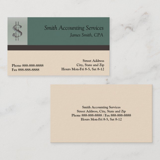 Accounting Services Business Card (Front/Back)