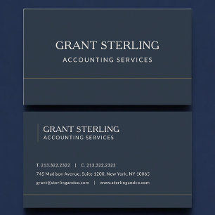 Accounting Services Navy Blue Professional Business Card