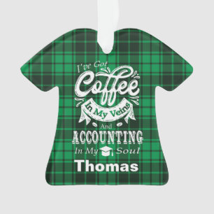 Accounting Student Green Plaid Ornament