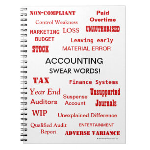 Accounting Swear Words Accountant Joke Gift Idea Spiral Notebook