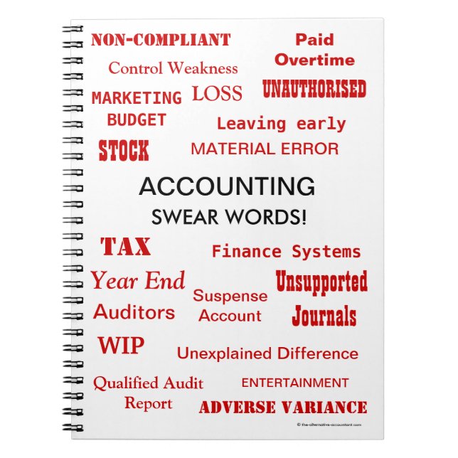 Accounting Swear Words Accountant Joke Gift Idea Spiral Notebook (Front)