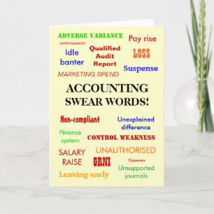 Accounting Swear Words   Annoying But Funny   Bla Card