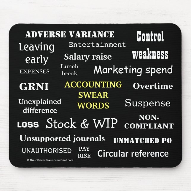 ACCOUNTING SWEAR WORDS Cruel Funny Accountant Gift Mouse Pad (Front)
