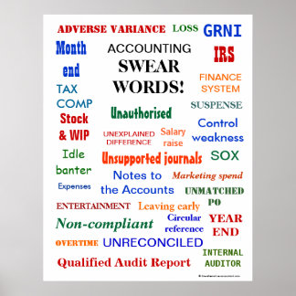 ACCOUNTING SWEAR WORDS Finance Office Humour Poster