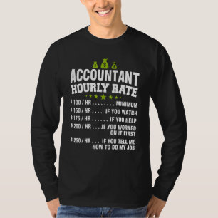 Accounting - Vintage Accountant Hourly Rate T-Shirt