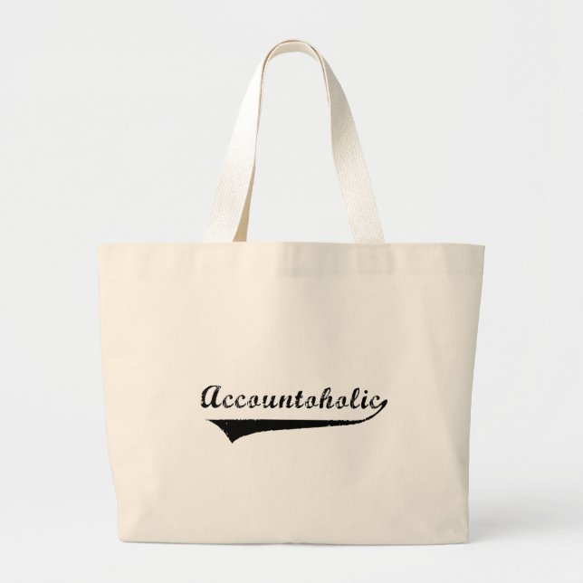 Accountoholic Large Tote Bag (Front)