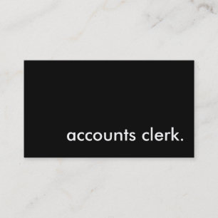 accounts clerk. business card