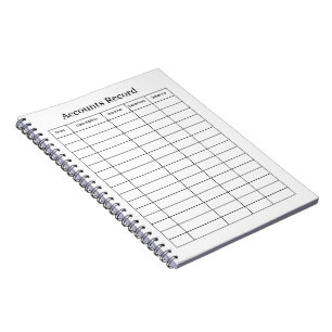 Accounts Record Notebook Ledger