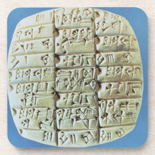 Accounts Table with cuneiform script, c.2400 BC (t Coaster