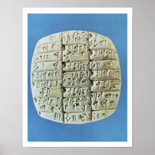 Accounts Table with cuneiform script, c.2400 BC (t Poster